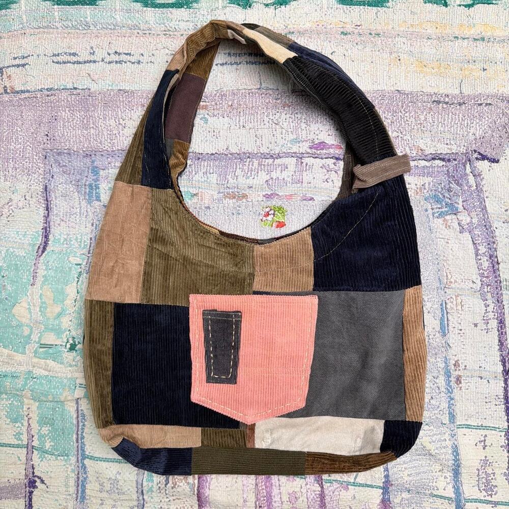 Custom Upcycled patchwork Hobo Bag | Upcycled shoulder bag